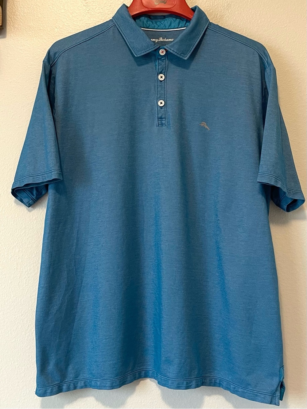Tommy Bahama Performance Polo - Ocean Blue & Tonal Stitching - Size XL